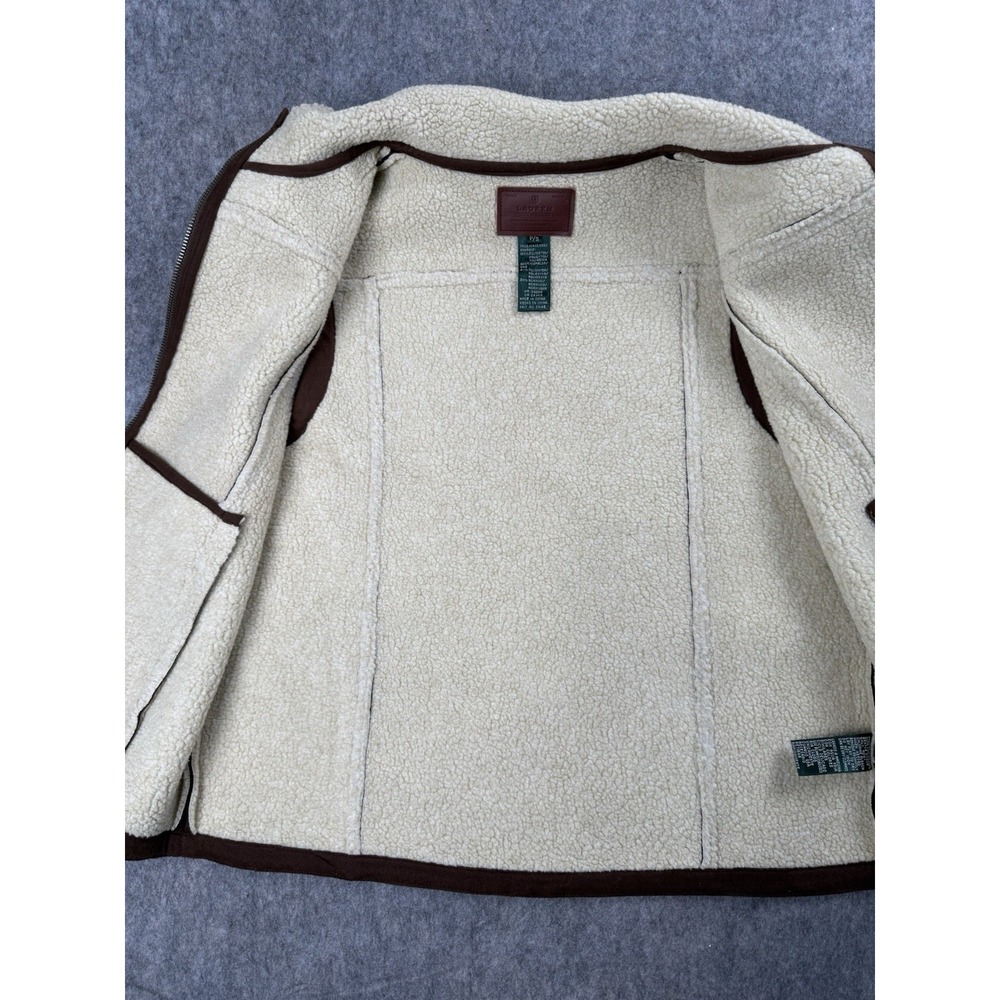 Lauren Ralph Lauren Original Dry Goods Faux Suede Vest Brown w/Sherpa Sz P/S - Picture 5 of 7